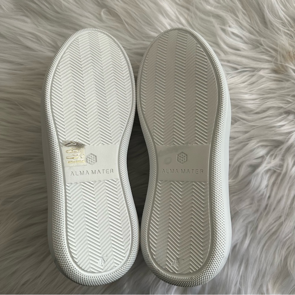 Alma Mater White Leather Slip-On Sneakers Women’s EU 36 US 5.5 Minimal Luxury - Picture 4 of 7